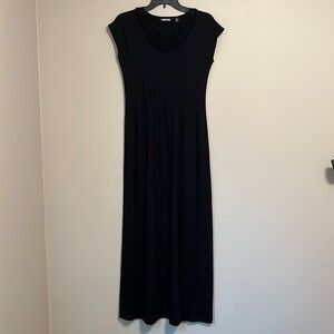 Lands’ End Crochet Top Black Maxi Dress Xs 2-4